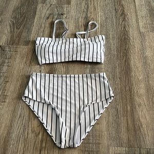 black and white striped bikini (small)